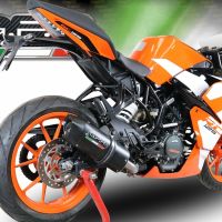 GPR pot echappement compatible avec  Ktm Rc 390 2017-2020, Furore Evo4 Nero, Échappement légal, homologué,silencieux avec db killer amovible et tuyau de liaison spécifique 