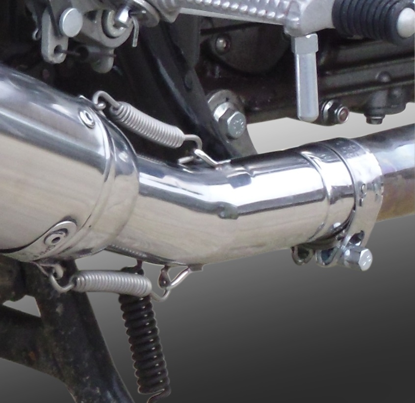 GPR pot echappement compatible avec  Royal Enfield Continental GT 535  2014-2016, Satinox, Pot Échappement slip-on homologué, légal, avec db killer amovible, tuyau de liaison et catalyseur 