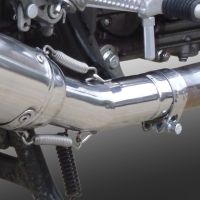 GPR pot echappement compatible avec  Royal Enfield Continental GT 535  2014-2016, Satinox, Pot Échappement slip-on homologué, légal, avec db killer amovible, tuyau de liaison et catalyseur 