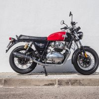 GPR pot echappement compatible avec  Royal Enfield Interceptor 650 2021-2024, Furore Evo4 Nero, Paire de pot d'échappement homologuées, livrées avec db killer amovible, catalyseurs et raccords spécifiques 