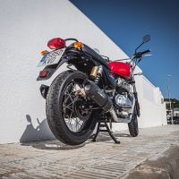 GPR pot echappement compatible avec  Royal Enfield Interceptor 650 2021-2024, Furore Evo4 Nero, Paire de pot d'échappement homologuées, livrées avec db killer amovible, catalyseurs et raccords spécifiques 