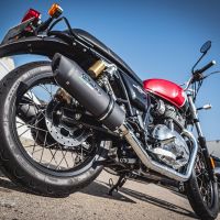 GPR pot echappement compatible avec  Royal Enfield Interceptor 650 2021-2024, Furore Evo4 Nero, Paire de pot d'échappement homologuées, livrées avec db killer amovible, catalyseurs et raccords spécifiques 