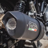 GPR pot echappement compatible avec  Royal Enfield Interceptor 650 2021-2024, Furore Evo4 Nero, Paire de pot d'échappement homologuées, livrées avec db killer amovible, catalyseurs et raccords spécifiques 