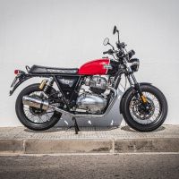 GPR pot echappement compatible avec  Royal Enfield Continental 650 2021-2024, Satinox, Paire de pot d'échappement homologuées, livrées avec db killer amovible, catalyseurs et raccords spécifiques 