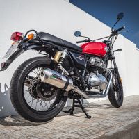 GPR pot echappement compatible avec  Royal Enfield Continental 650 2021-2024, Satinox, Paire de pot d'échappement homologuées, livrées avec db killer amovible, catalyseurs et raccords spécifiques 