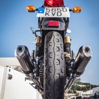 GPR pot echappement compatible avec  Royal Enfield Continental 650 2021-2024, Satinox, Paire de pot d'échappement homologuées, livrées avec db killer amovible, catalyseurs et raccords spécifiques 