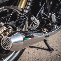 GPR pot echappement compatible avec  Royal Enfield Continental 650 2019-2020, Ultracone, Paire de pot d'échappement homologuées, livrées avec db killer amovible, catalyseurs et raccords spécifiques 