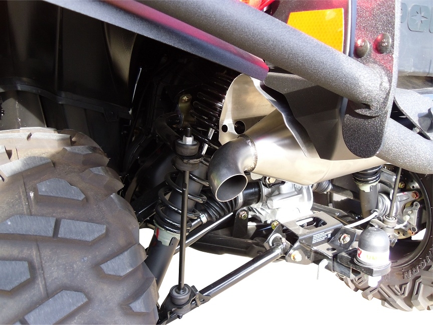 GPR pot echappement compatible avec  Polaris Sportsman Xp 850 - Xp 850 Forest 2010-2014, Power Bomb, Échappement légal, homologué,silencieux avec db killer amovible et tuyau de liaison spécifique 