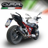 GPR pot echappement compatible avec  Bmw R 1200 R 2015 Lc 2015-2016, Furore Nero, Échappement légal, homologué,silencieux avec db killer amovible et tuyau de liaison spécifique 