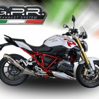 GPR pot echappement compatible avec  Bmw R 1200 R 2015 Lc 2015-2016, Powercone Evo, Échappement légal, homologué,silencieux avec db killer amovible et tuyau de liaison spécifique 