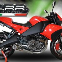 GPR pot echappement compatible avec  Buell 1125 R -CR 2005-2009, Powercone Evo, Pot échappement homologué et légal, silencieux avec mi-collecteur y db killer amovible 