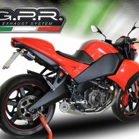 GPR pot echappement compatible avec  Buell 1125 R -CR 2005-2009, Powercone Evo, Pot échappement homologué et légal, silencieux avec mi-collecteur y db killer amovible 