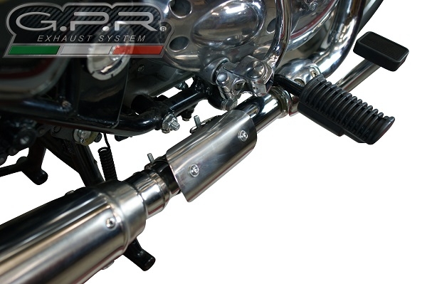 GPR pot echappement compatible avec  Royal Enfield Classic - Bullet Efi 500 2017-2020, Satinox , Pot Échappement slip-on homologué, légal, avec db killer amovible, tuyau de liaison et catalyseur 