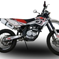 GPR pot echappement compatible avec  Beta RR 125 Enduro Lc 4t 2010-2018, Albus Ceramic, Échappement légal, homologué,silencieux avec db killer amovible et tuyau de liaison spécifique 