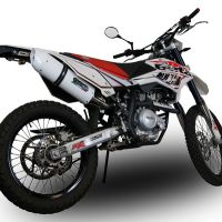 GPR pot echappement compatible avec  Beta RR 125 Enduro Lc 4t 2010-2018, Albus Ceramic, Échappement légal, homologué,silencieux avec db killer amovible et tuyau de liaison spécifique 