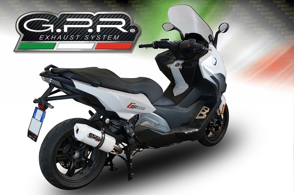 GPR pot echappement compatible avec  Bmw C 650 Sport 2016-2020, Albus Evo4, Échappement légal, homologué,silencieux avec db killer amovible et tuyau de liaison spécifique 