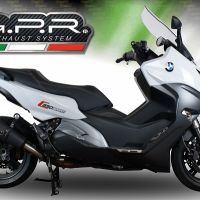 GPR pot echappement compatible avec  Bmw C 650 Sport 2016-2020, GP Evo4 Black Titanium, Échappement légal, homologué,silencieux avec db killer amovible et tuyau de liaison spécifique 