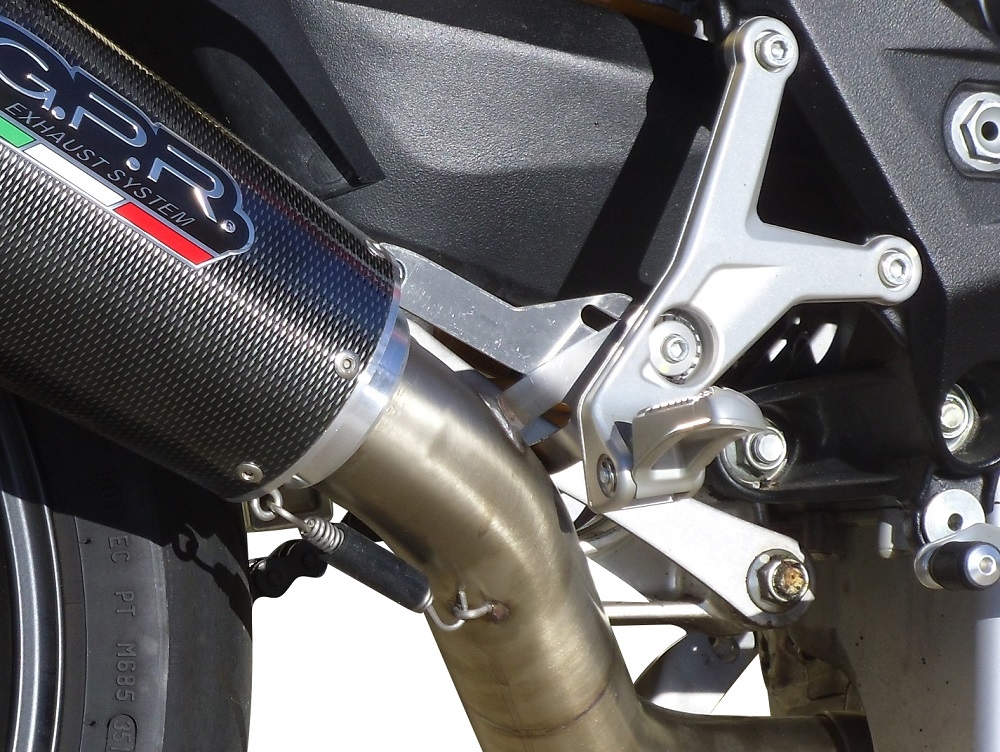 GPR pot echappement compatible avec  Mv Agusta Brutale 800 2012-2016, Powercone Evo, Pot Échappement slip-on homologué, légal, avec db killer amovible, tuyau de liaison et catalyseur 