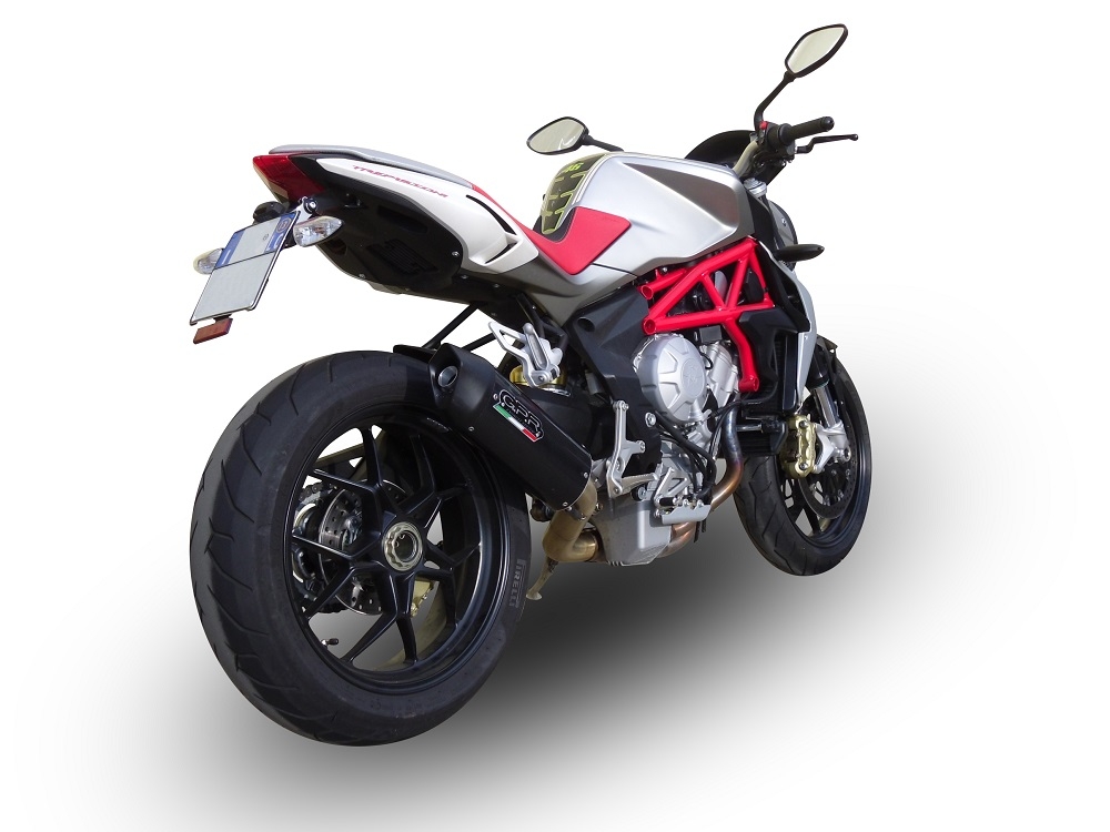 GPR pot echappement compatible avec  Mv Agusta F3 800 2013-2016, Gpe Ann. Poppy, Pot Échappement slip-on homologué, légal, avec db killer amovible, tuyau de liaison et catalyseur 