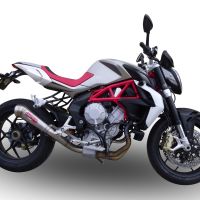 GPR pot echappement compatible avec  Mv Agusta Brutale 800 2012-2016, Powercone Evo, Pot Échappement slip-on homologué, légal, avec db killer amovible, tuyau de liaison et catalyseur 