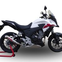 GPR pot echappement compatible avec  Honda Cb 500 X 2016-2018, Powercone Evo, Échappement légal, homologué,silencieux avec db killer amovible et tuyau de liaison spécifique 