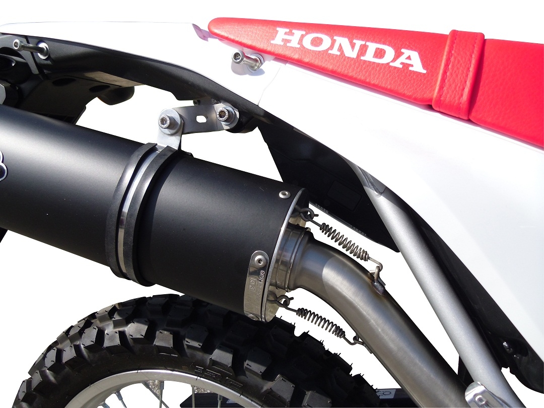 GPR pot echappement compatible avec  Honda Crf 250 L - Rally 2017-2020, Furore Evo4 Nero, Échappement légal, homologué,silencieux avec catalyseur, db killer amovible et tuyau de liaison spécifique 