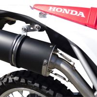 GPR pot echappement compatible avec  Honda Crf 250 L - Rally 2017-2020, Furore Evo4 Nero, Échappement légal, homologué,silencieux avec catalyseur, db killer amovible et tuyau de liaison spécifique 