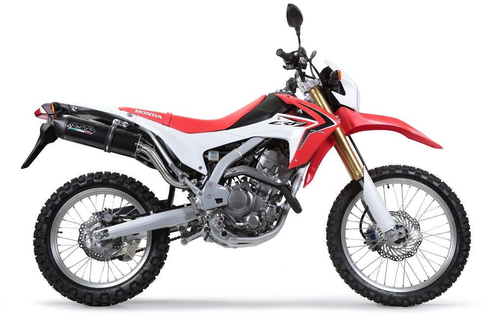 GPR pot echappement compatible avec  Honda Crf 250 L - Rally 2017-2020, Furore Evo4 Nero, Échappement légal, homologué,silencieux avec catalyseur, db killer amovible et tuyau de liaison spécifique 