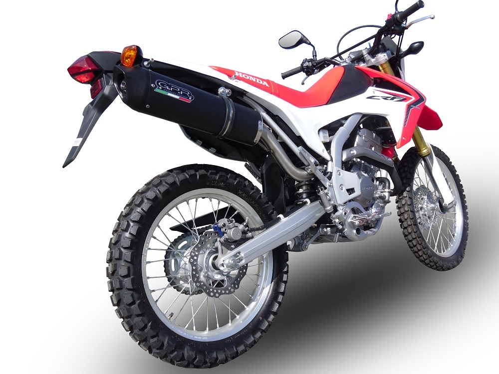 GPR pot echappement compatible avec  Honda Crf 250 L - Rally 2017-2020, Furore Evo4 Nero, Échappement légal, homologué,silencieux avec catalyseur, db killer amovible et tuyau de liaison spécifique 