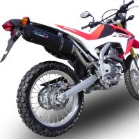 GPR pot echappement compatible avec  Honda Crf 250 L - Rally 2017-2020, Furore Evo4 Nero, Échappement légal, homologué,silencieux avec catalyseur, db killer amovible et tuyau de liaison spécifique 