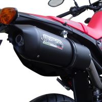 GPR pot echappement compatible avec  Honda Crf 250 M 2013-2016, Furore Nero, Échappement légal, homologué,silencieux avec db killer amovible et tuyau de liaison spécifique 