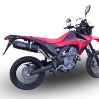 GPR pot echappement compatible avec  Honda Crf 250 M 2013-2016, Furore Nero, Échappement légal, homologué,silencieux avec db killer amovible et tuyau de liaison spécifique 