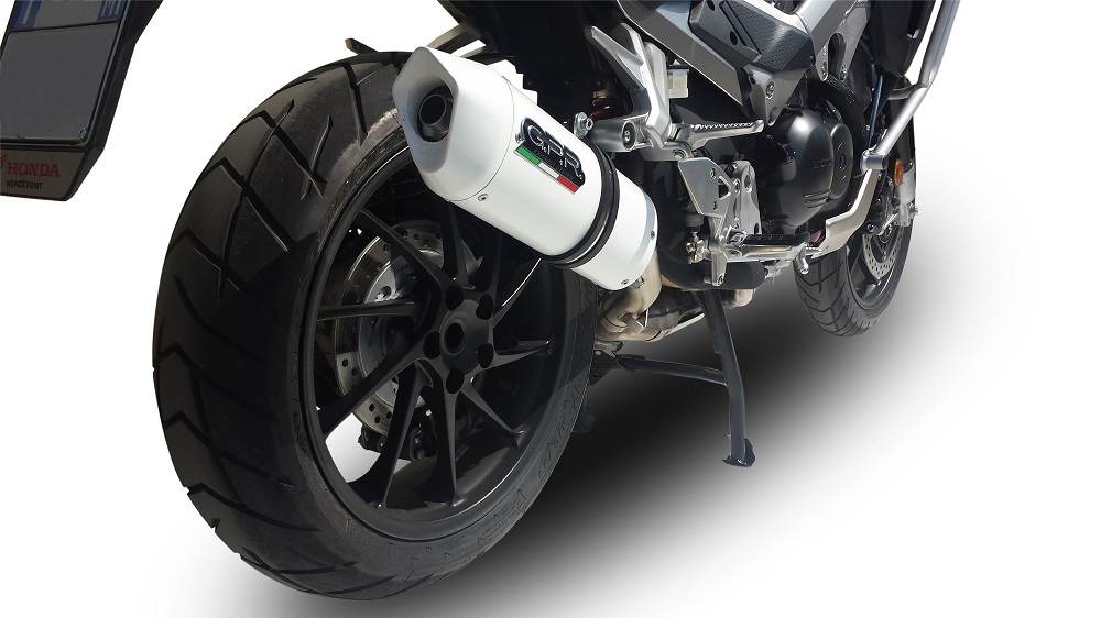 GPR pot echappement compatible avec  Honda Vfr 800 X Crossrunner 800  2015-2016, Albus Ceramic, Échappement légal, homologué,silencieux avec db killer amovible et tuyau de liaison spécifique 