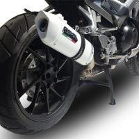 GPR pot echappement compatible avec  Honda Vfr 800 X Crossrunner 800  2015-2016, Albus Ceramic, Échappement légal, homologué,silencieux avec db killer amovible et tuyau de liaison spécifique 