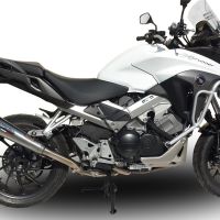 GPR pot echappement compatible avec  Honda Crossrunner 800 Vfr 800 X 2017-2020, Powercone Evo, Échappement légal, homologué,silencieux avec db killer amovible et tuyau de liaison spécifique 