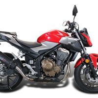 GPR pot echappement compatible avec  Honda Cb 500 F 2021-2024, GP Evo4 Black Titanium, Échappement légal, homologué,silencieux avec db killer amovible et tuyau de liaison spécifique 