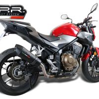 GPR pot echappement compatible avec  Honda Cb 500 F 2021-2024, GP Evo4 Black Titanium, Échappement légal, homologué,silencieux avec db killer amovible et tuyau de liaison spécifique 