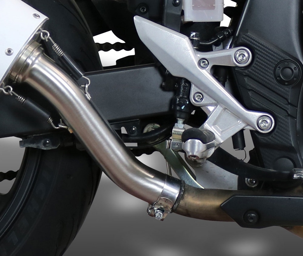 GPR pot echappement compatible avec  Honda Cb 500 F 2021-2024, GP Evo4 Black Titanium, Échappement légal, homologué,silencieux avec db killer amovible et tuyau de liaison spécifique 