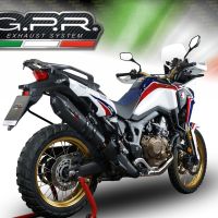 GPR pot echappement compatible avec  Honda Crf 1000 L Africa Twin 2018-2020, GP Evo4 Black Titanium, Échappement légal, homologué,silencieux avec db killer amovible et tuyau de liaison spécifique 