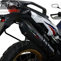 GPR pot echappement compatible avec  Honda Crf 1000 L Africa Twin 2015-2017, Gpe Ann. Black titanium, Échappement légal, homologué,silencieux avec db killer amovible et tuyau de liaison spécifique 