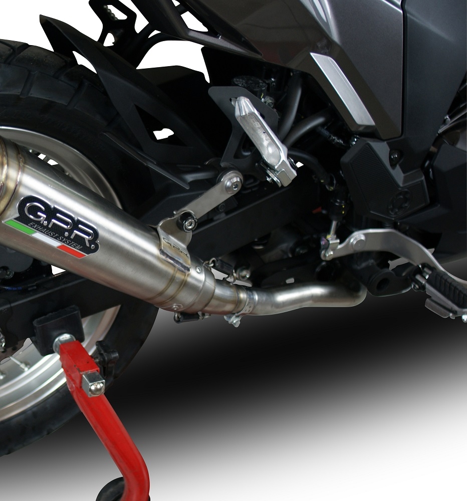 GPR pot echappement compatible avec  Kawasaki Versys-X 300 2022-2023, Powercone Evo, Échappement légal, homologué,silencieux avec catalyseur, db killer amovible et tuyau de liaison spécifique 