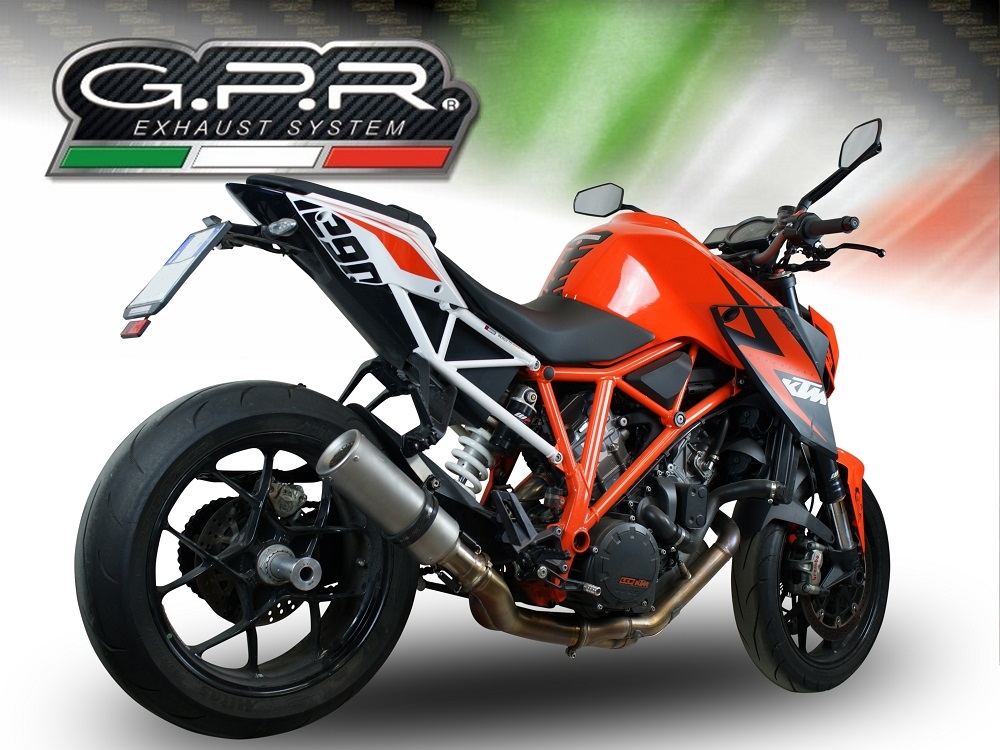 GPR pot echappement compatible avec  Ktm Super Duke 1290 R  2014-2016, M3 Inox , Échappement légal, homologué,silencieux avec db killer amovible et tuyau de liaison spécifique 