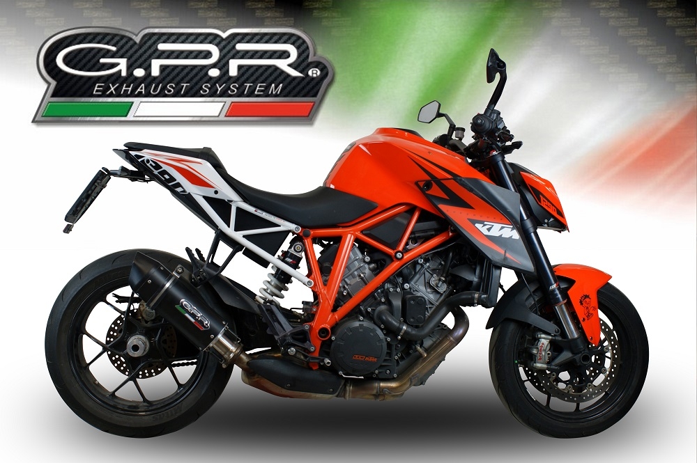 GPR pot echappement compatible avec  Ktm Super Duke 1290 R  2017-2019, Furore Evo4 Nero, Échappement légal, homologué,silencieux avec db killer amovible et tuyau de liaison spécifique 