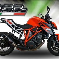 GPR pot echappement compatible avec  Ktm Super Duke 1290 R  2017-2019, Furore Evo4 Nero, Échappement légal, homologué,silencieux avec db killer amovible et tuyau de liaison spécifique 