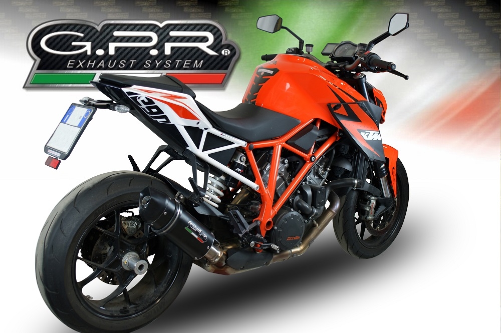 GPR pot echappement compatible avec  Ktm Super Duke 1290 R  2017-2019, Furore Evo4 Nero, Échappement légal, homologué,silencieux avec db killer amovible et tuyau de liaison spécifique 