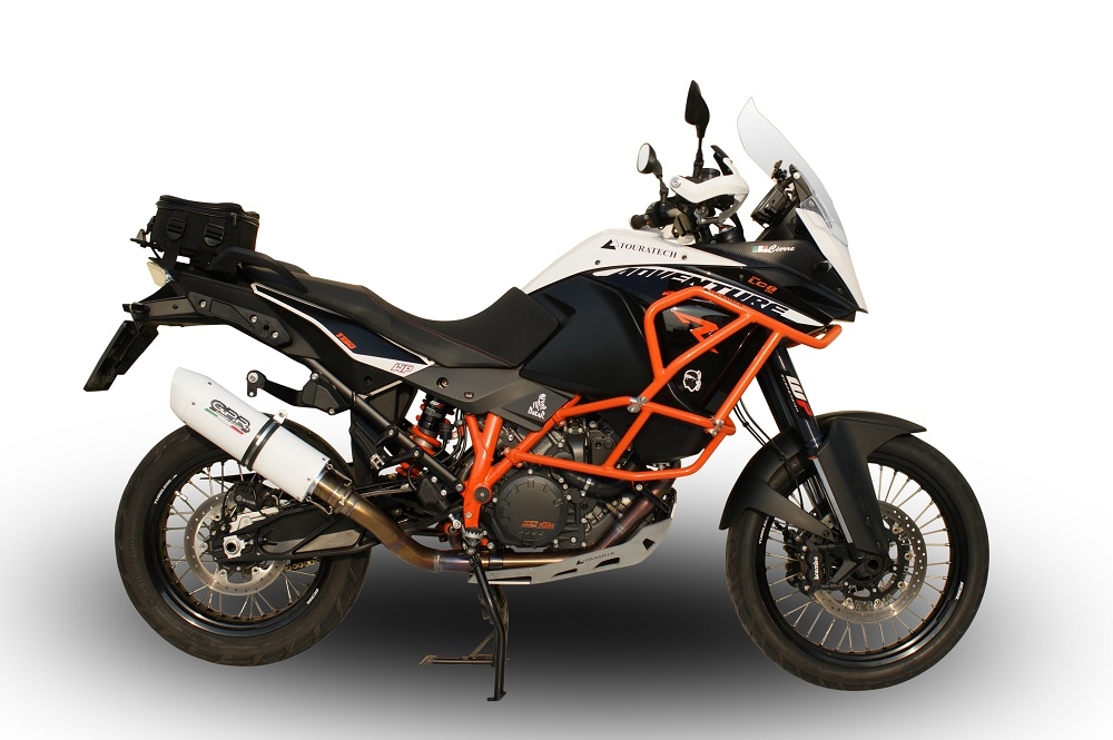 GPR pot echappement compatible avec  Ktm Lc 8 Adventure 1050 2015-2016, Albus Ceramic, Échappement légal, homologué,silencieux avec db killer amovible et tuyau de liaison spécifique 