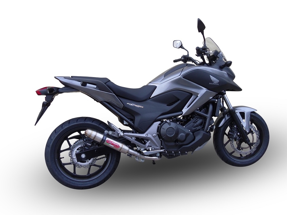 GPR pot echappement compatible avec  Honda Nc 700 X - S Dct  2012-2018, Deeptone Inox, Échappement légal, homologué,silencieux avec db killer amovible et tuyau de liaison spécifique 