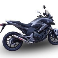 GPR pot echappement compatible avec  Honda Nc 700 X - S Dct  2012-2018, Deeptone Inox, Échappement légal, homologué,silencieux avec db killer amovible et tuyau de liaison spécifique 