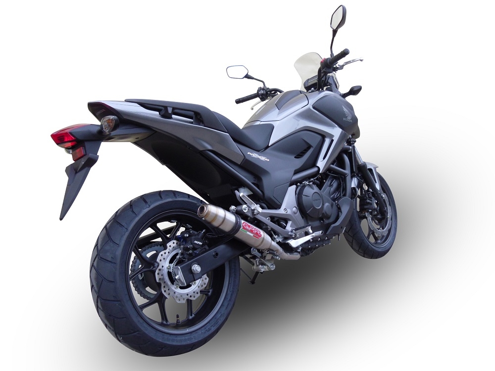 GPR pot echappement compatible avec  Honda Nc 700 X - S Dct  2012-2018, Deeptone Inox, Échappement légal, homologué,silencieux avec db killer amovible et tuyau de liaison spécifique 