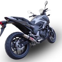 GPR pot echappement compatible avec  Honda Nc 700 X - S Dct  2012-2018, Deeptone Inox, Échappement légal, homologué,silencieux avec db killer amovible et tuyau de liaison spécifique 